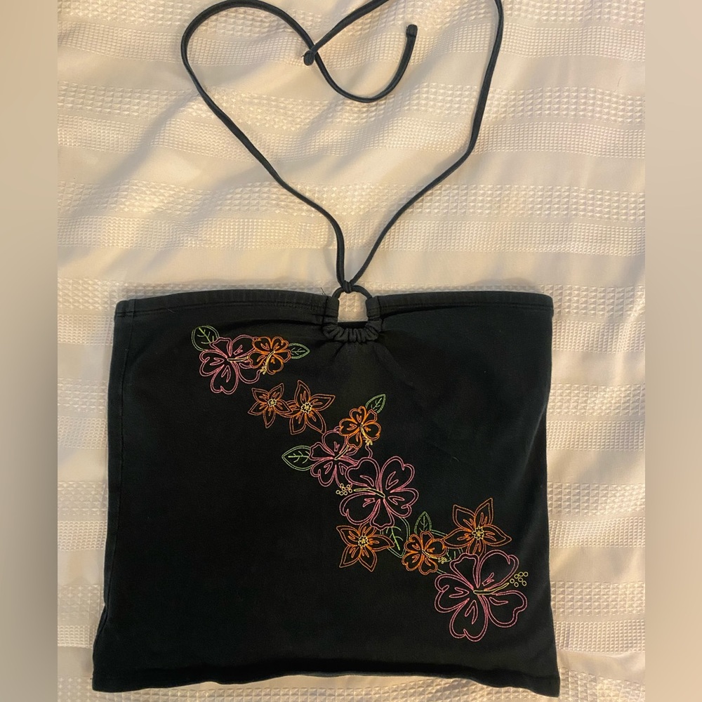 Vintage Adjustable Tie Halter Top